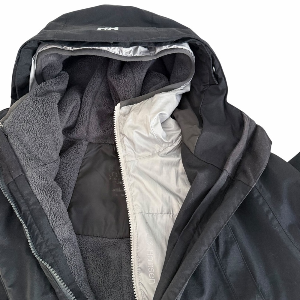 HELLY HANSEN Black 3-in-1 Winter Jacket Parka Coat size m - Picture 6 of 16